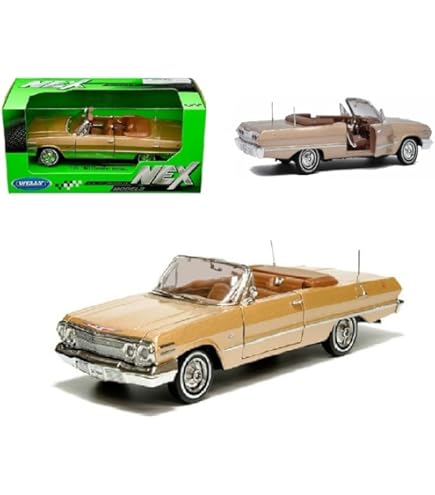 Amazon.com: 1963 Chevy Convertible Red Metallic NEX Models 1/24